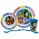 5 PCS MCIRO SET (PLATE, BOWL, TUMBLER, CUTLERY) MICKEY HAS FUN