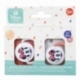 SET 2 CHUPETES TETINA ANATOMICA SILICONA +6 M CON FUNDA MINNIE MOUSE HEART FULL