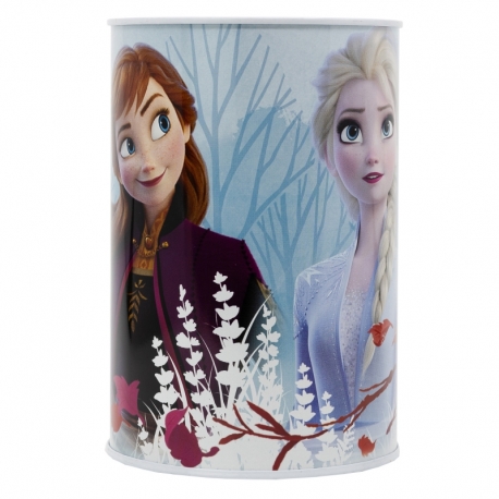 METALLIC PIGGY BANK FROZEN II BLUE FOREST
