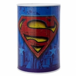 METALLIC PIGGY BANK SUPERMAN ICON
