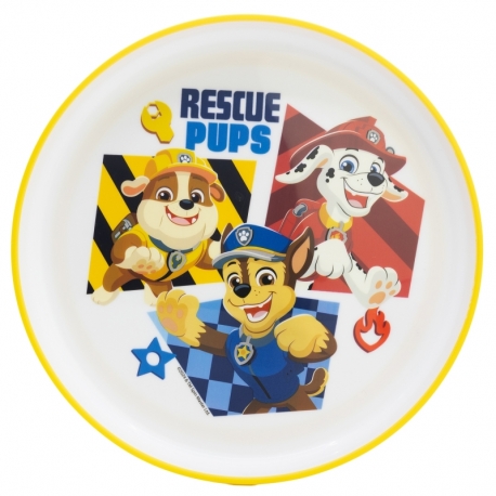 NON SLIP BICOLOR PREMIUM PLATE PAW PATROL BOY RESCUE PUPS