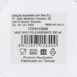 SMALL TUMBLER POLICARBONATE 300 ML.