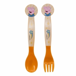 2 PCS PP CUTLERY (SPOON AND FORK) SET IN POLYBAG PEPPA PIG KINDNESS COUNTS