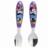 2 PCS ELLIPTICAL METALLIC CUTLERY (SPOON AND FORK) SET MINNIE SUNSHINE
