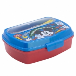 FUNNY SANDWICH BOX WITH CUTLERY MICKEY TRUE CHAMPIONS
