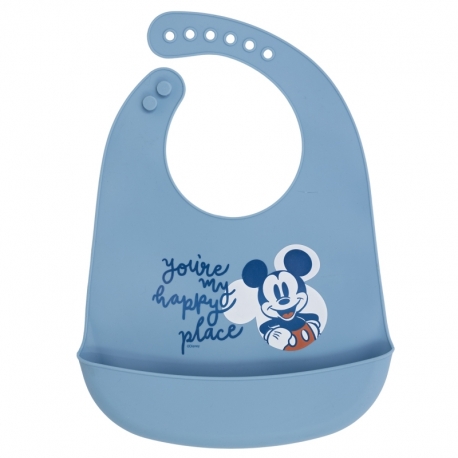 TODDLER SILICONE BIB MICKEY MOUSE FULL OF SMILES