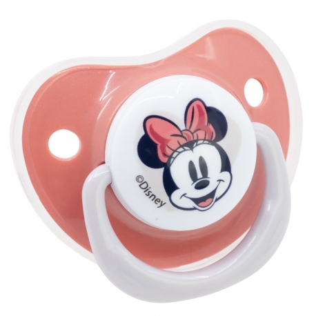 BABY 2 PCS SET ORTHODONTIC PACIFIER SILICONE 0-6 M WITH COVER MINNIE MOUSE HEART FULL