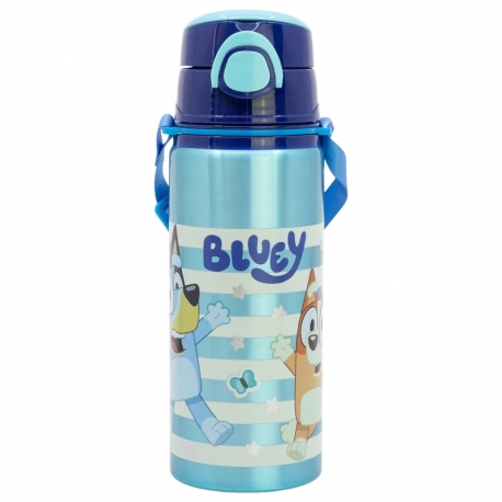 ALUMINIUM POP UP BOTTLE WITH STRAP 730 ML BLUEY