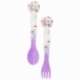 2 PCS PP CUTLERY (SPOON AND FORK) SET IN POLYBAG FROZEN AUTUM LEAVES