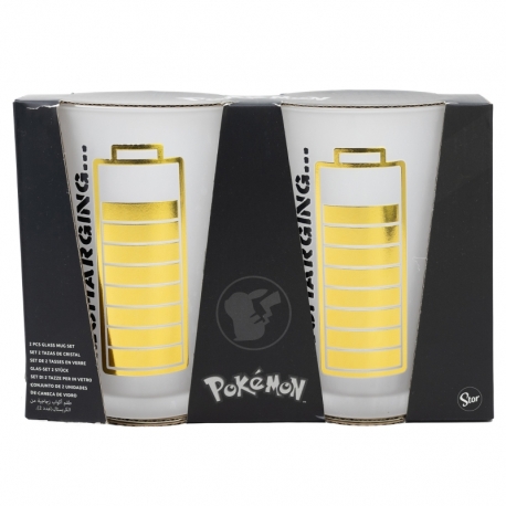 2 PCS GLASS CASUAL TUMBLER 490 ML POKEMON THUNDERSTRUCK