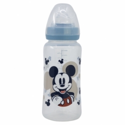 BABY 12 OZ WIDENECK BOTTLE SILICONE TEAT 3 POSITIONS MICKEY MOUSE FULL OF SMILES