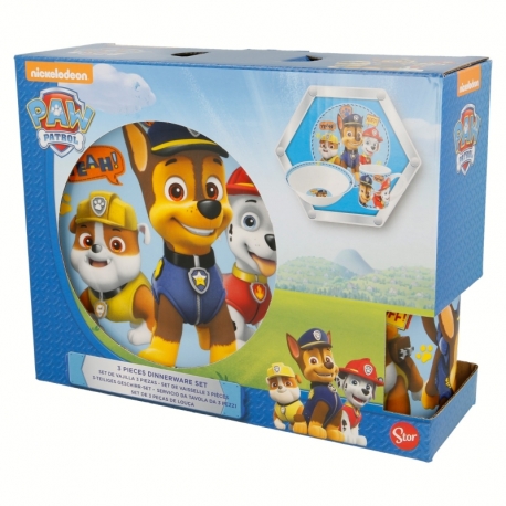 3 PCS CERAMIC SNACK SET (PLATE, BOWL, MUG) IN GIFT BOX PAW PATROL