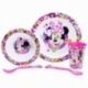 5 PCS MCIRO SET (PLATE, BOWL, TUMBLER, CUTLERY) MINNIE BOLD FLORALS