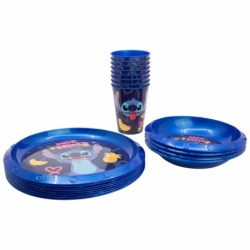 SET PARTY 20 PCS (PLATE, BOWL AND TUMBLER) STITCH