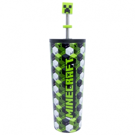 STOR VASO TERMO ACERO INOXIDABLE CON CAÑA 3D 770 ML MINECRAFT ICONICMONO YOUNG ADULT