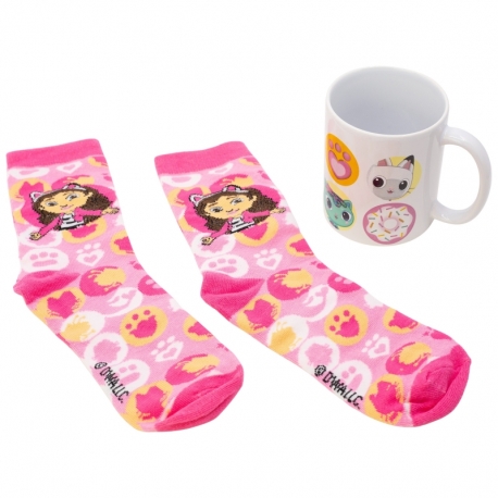 STOR SET DE CALCETINES Y TAZA CERAMICA 325 ML GABBY\'S DOLLHOUSE