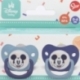 BABY 2 PCS SET ORTHODONTIC PACIFIER SILICONE 0-6 M WITH COVER MICKEY MOUSE FULL OF SMILES