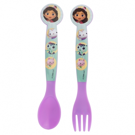 2 PCS PP CUTLERY (SPOON AND FORK) SET IN POLYBAG GABBY\'S DOLLHOUSE
