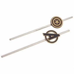 STOR SET DOS PAJITAS 3D ACERO INOXIDABLE MARVEL GOLDEN TREASURE YOUNG ADULT