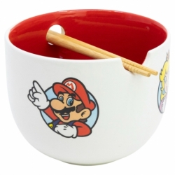CUENCO RAMEN CON PALILLOS EN CAJA REGALO SUPER MARIO PROTAGONISTS