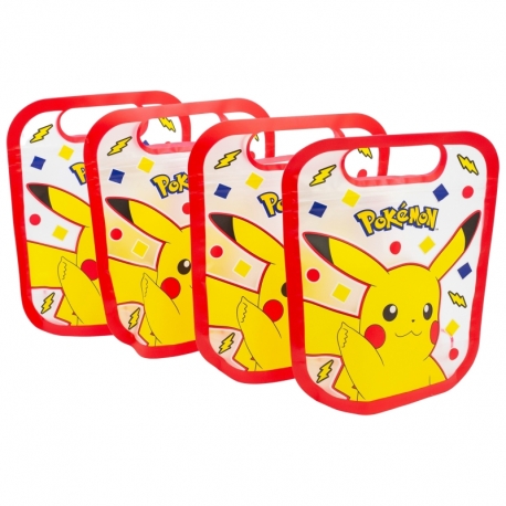 4 ZIPPER BAGS SET POKEMON BLUE TEAM