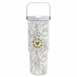 COOL INSULATED STAINLESS STEEL TUMBLER WITH HANDLE 860 ML MICKEY MOUSE SIGNATURE
