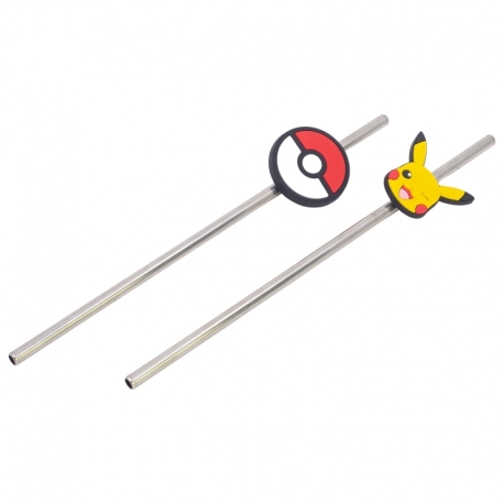 3D TWIN STAINLESS STEEL STRAW SET POKEMON METAL MELTDOWN