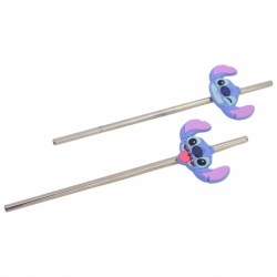 3D TWIN STAINLESS STEEL STRAW SET STITCH ALOHA