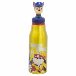 BOTELLA ALUMINIO CON FIGURITA 3D 690 ML PAW PATROL BOY RESCUE PUPS