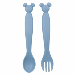 TODDLER 2 PCS CHARACTER SHAPED PP CUTLERY SET (SPOON AND FORK) MICKEY MOUSE