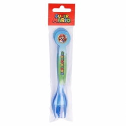 2 PCS PP CUTLERY (SPOON AND FORK) SET IN POLYBAG SUPER MARIO