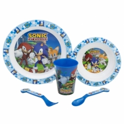SET MICRO 5 PCS (PLATO, CUENCO, VASO Y CUBIERTOS) EN CAJA SONIC
