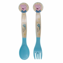 2 PCS PP CUTLERY (SPOON AND FORK) SET IN POLYBAG PEPPA PIG KINDNESS COUNTS