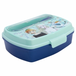 SANDWICHERA RECTANGULAR CON CUBIERTOS FROZEN SNOWY TALE