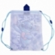 DRAWSTRING LUNCH BAG STITCH BLUE LEAVES