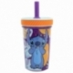 VASO PP ANTIVUELCO CON PAJITA DE SILICONA 370 ML STITCH ALOHA