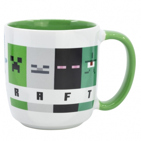 TAZA CERAMICA ELITE 380 ML EN CAJA REGALO MINECRAFT SQUARED PATTERN