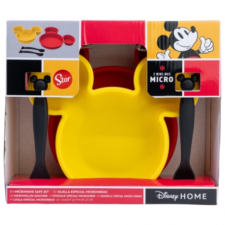 SET 4 PCS VAJILLA PP FORMA (PLATO, CUENTCO Y CUBIERTOS) EN CAJA MICKEY MOUSE TRUE CHAMPIONS