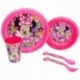 SET EASY 5 PCS (PLATO, CUENCO, VASO Y CUBIERTOS) EN CAJA  MINNIE BOLD FLORALS