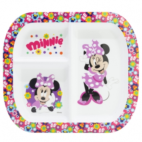 PLATO DIVIDIDO RECTANGULAR ST MINNIE BOLD FLORALS