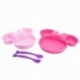 SET 4 PCS VAJILLA PP FORMA (PLATO, CUENTCO Y CUBIERTOS) EN CAJA MINNIE MOUSE SUNSHINE