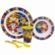 5 PCS MCIRO SET (PLATE, BOWL, TUMBLER, CUTLERY) PAW PATROL BOY RESCUE PUPS