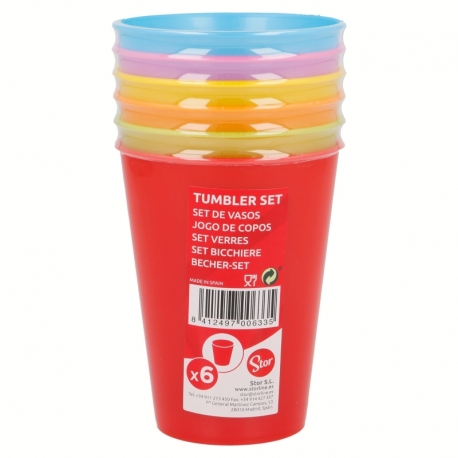 6 PCS COLOR PICNIC TUMBLERS SET