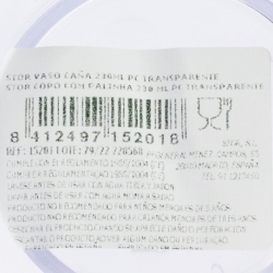 VASO CAÑA 230 ML. PC TRANSPARENTE