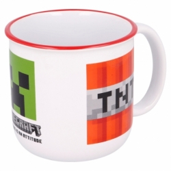 TAZA CERAMICA DESAYUNO 400 ML EN CAJA REGALO MINECRAFT