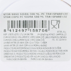 VASO PC SIDRA 500 ML.
