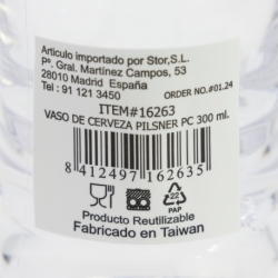 VASO DE CERVEZA PILSNER PC 300 ML.