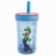 VASO PP ANTIVUELCO CON PAJITA DE SILICONA 370 ML SUPER MARIO FUN EMOTION