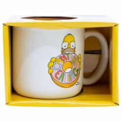 TAZA CERAMICA DESAYUNO 400 ML EN CAJA REGALO SIMPSONS HOMER FACE