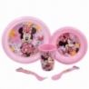 SET EASY 5 PCS (PLATO, CUENCO, VASO 260 ML Y CUBIERTOS) EN ESTUCHE MINNIE MOUSE SPRING LOOK